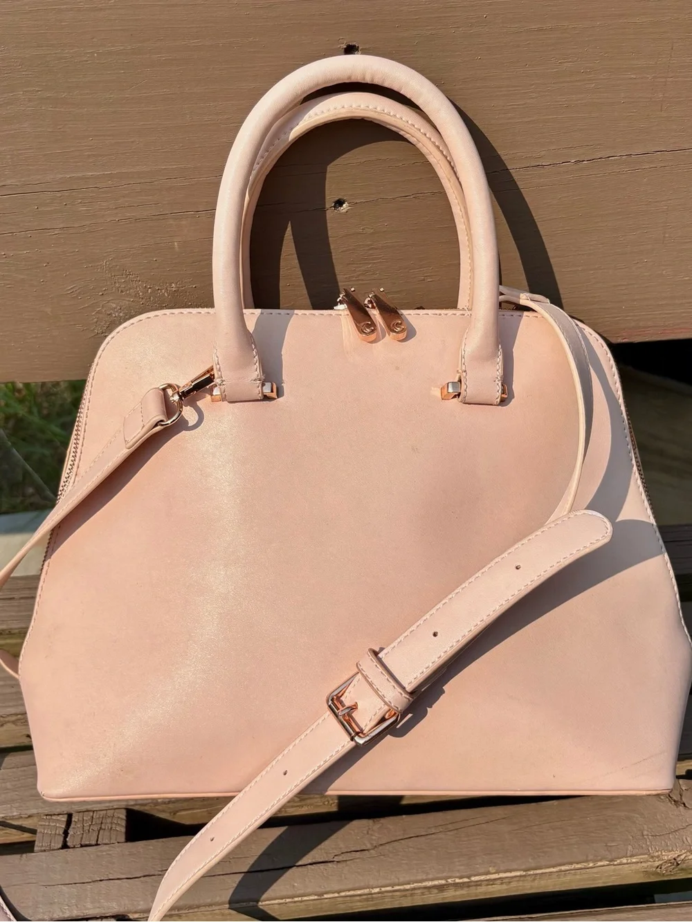 Charming Charlie Studded Blush Women's Satchel Tote Bag NWOT